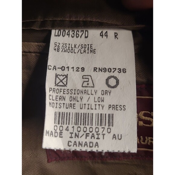 Vtg Chaps Ralph Lauren Blazer Mens 44R Houndstooth Silk Wool Sportscoat Canada - Picture 9 of 16